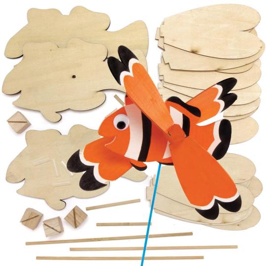 Tropical Fish Wooden Windmill Kits  |  Dress Up Dress Up Dress Up