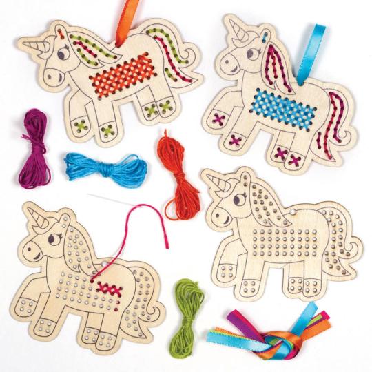 Unicorn Wooden Cross Stitch Decoration Kits  |  Dress Up Dress Up Dress Up